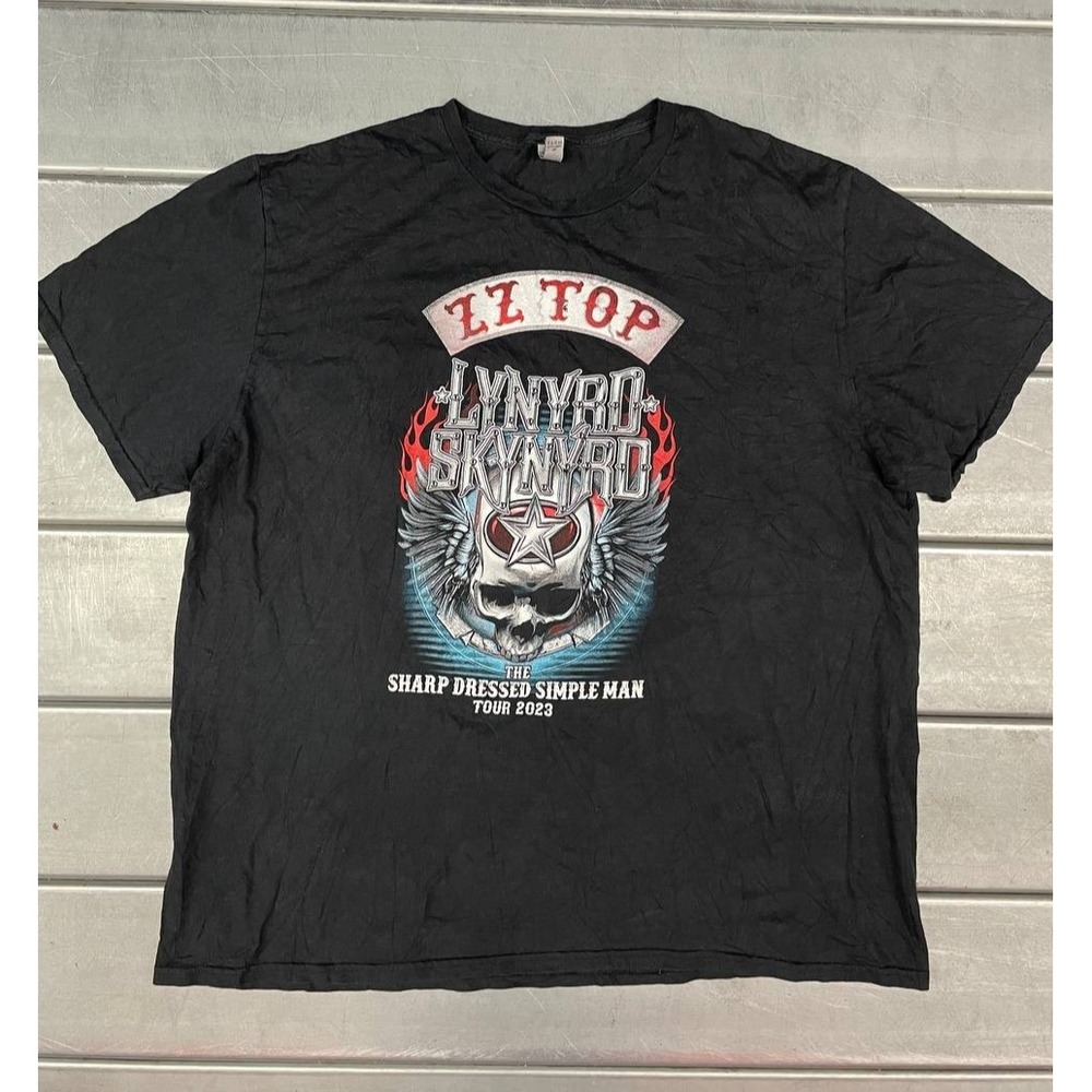 Lynyrd Skynyrd 2023 Band TShirt Size XXL Black Sharp Dressed Simple Man Tour‎